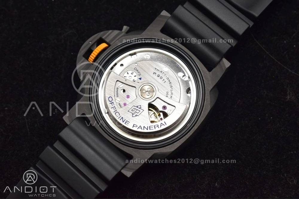 PAM1324 Carbotech VSF 1:1 Best Edition Black Dial On Black Rubber Strap P900