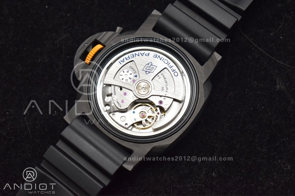 PAM1324 Carbotech VSF 1:1 Best Edition Black Dial On Black Rubber Strap P900