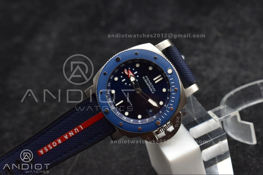 PAM1507 Submersible GMT Luna Rossa 42mm VSF 1:1 Best Edition on Blue Nylon Strap P900