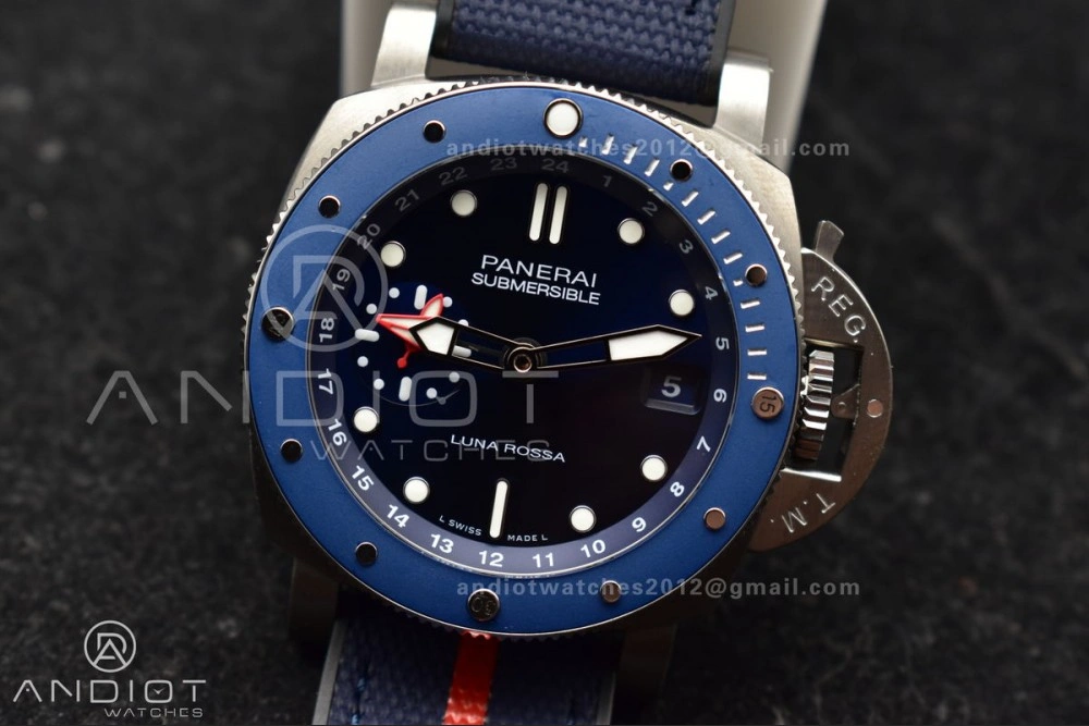 PAM1507 Submersible GMT Luna Rossa 42mm VSF 1:1 Best Edition on Blue Nylon Strap P900