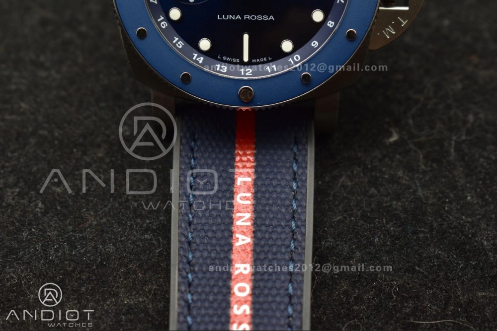 PAM1507 Submersible GMT Luna Rossa 42mm VSF 1:1 Best Edition on Blue Nylon Strap P900
