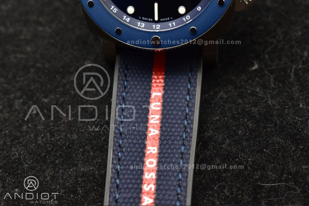 PAM1507 Submersible GMT Luna Rossa 42mm VSF 1:1 Best Edition on Blue Nylon Strap P900