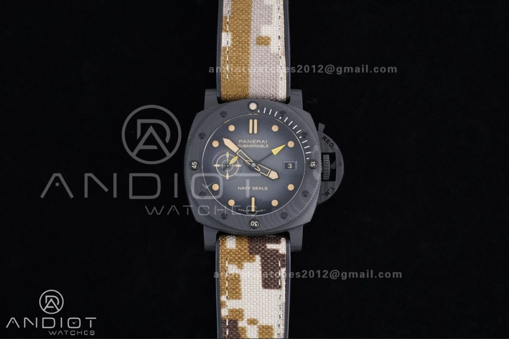 PAM1513 Submersible 44mm VSF 1:1 Best Edition Gray Ombre Dial on Camouflage Strap P900