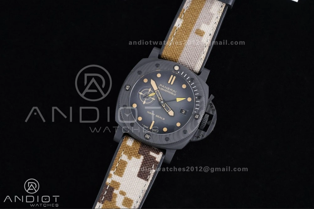PAM1513 Submersible 44mm VSF 1:1 Best Edition Gray Ombre Dial on Camouflage Strap P900