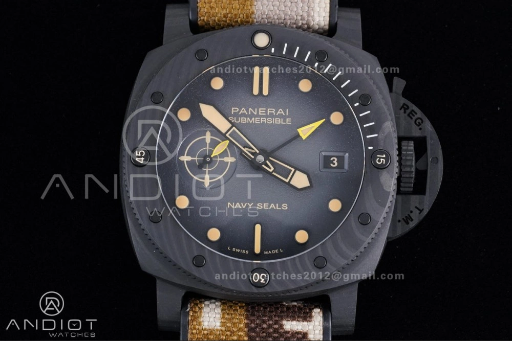 PAM1513 Submersible 44mm VSF 1:1 Best Edition Gray Ombre Dial on Camouflage Strap P900