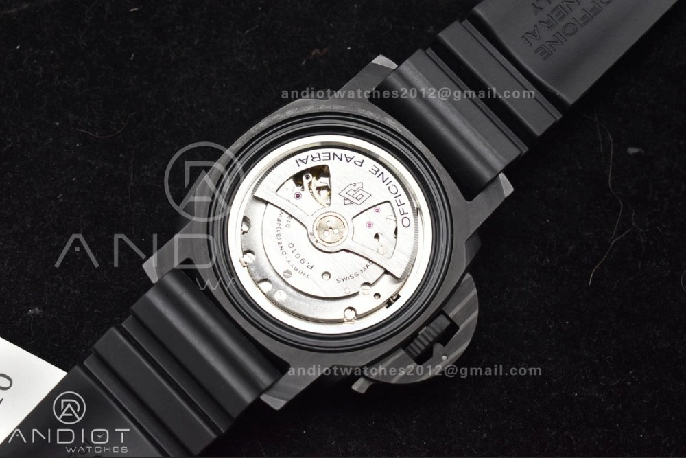 PAM1616 Carbotech 47mm VSF Best Edition Black Dial Blue Markers on Rubber Strap P.9010 Clone