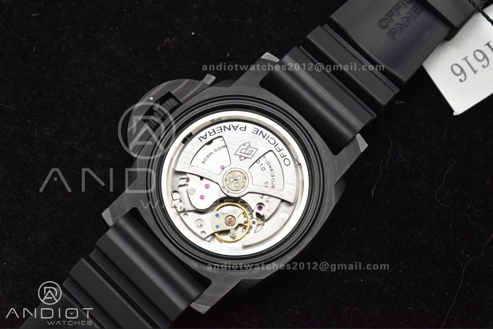 PAM1616 Carbotech 47mm VSF Best Edition Black Dial Blue Markers on Rubber Strap P.9010 Clone