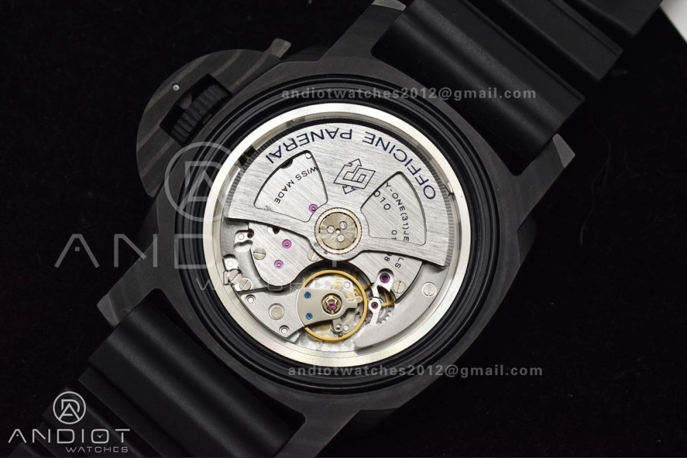 PAM1616 Carbotech 47mm VSF Best Edition Black Dial Blue Markers on Rubber Strap P.9010 Clone