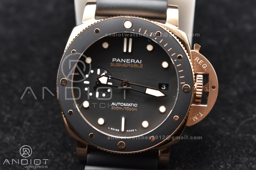 PAM2164 Submersible 42mm VSF Best Edition Black Dial on Black Rubber Strap P900