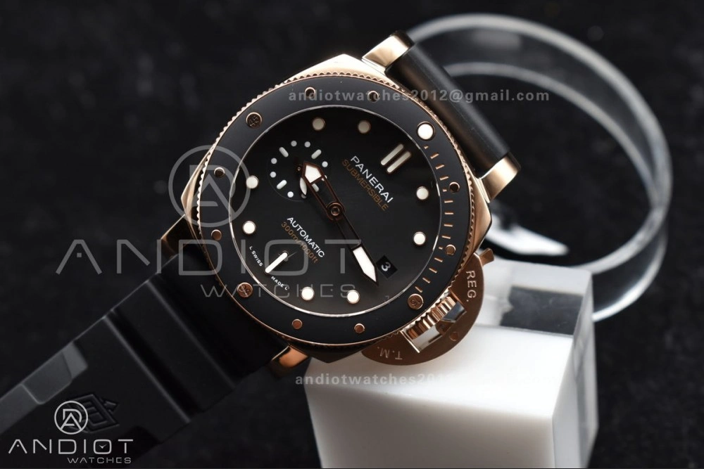PAM2164 Submersible 42mm VSF Best Edition Black Dial on Black Rubber Strap P900