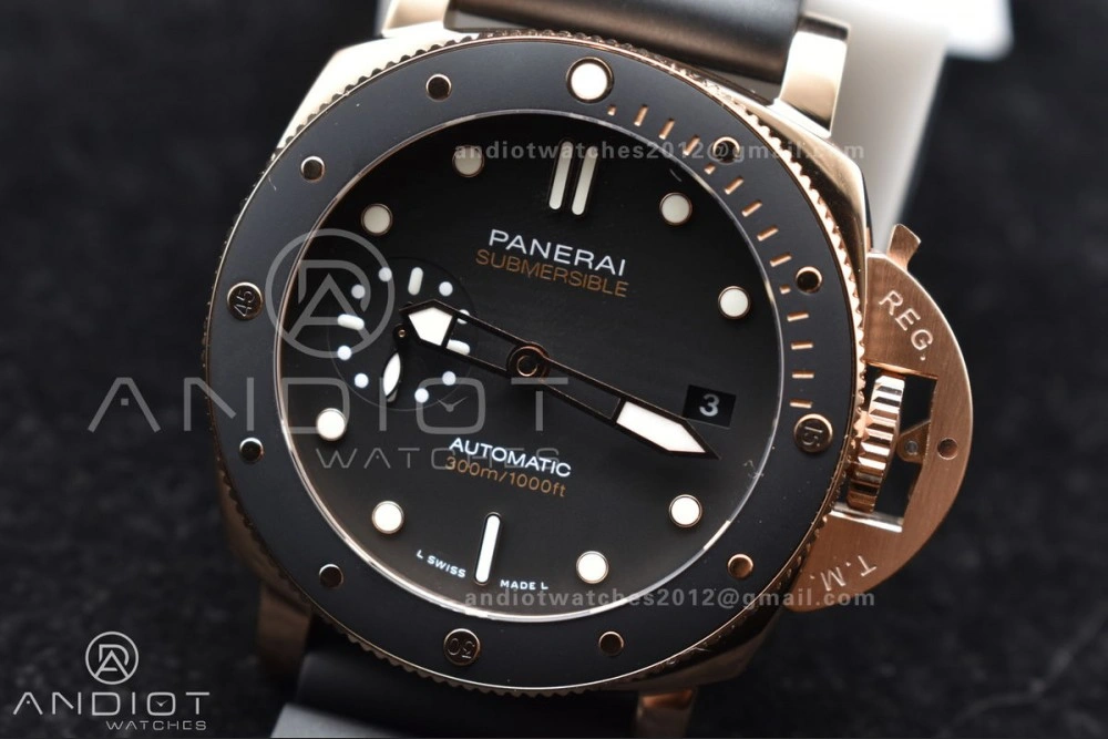 PAM2164 Submersible 42mm VSF Best Edition Black Dial on Black Rubber Strap P900