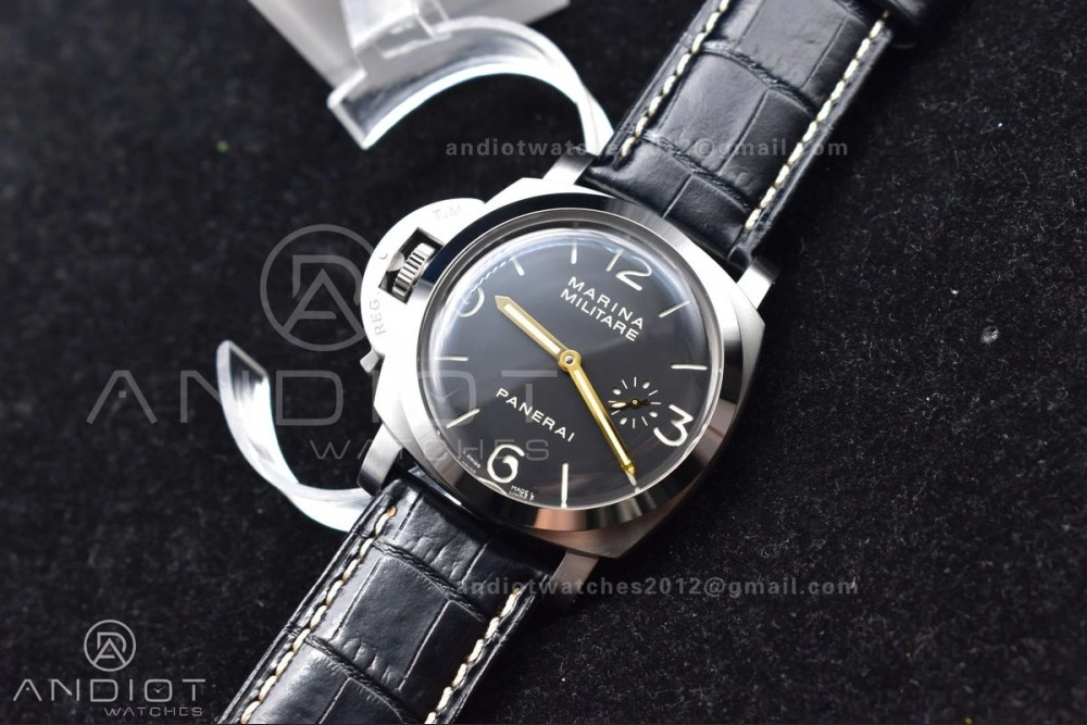PAM217 H XF 1:1 Best Edition Superlumed Dial on Black Leather Strap A6497 with Y-Incabloc