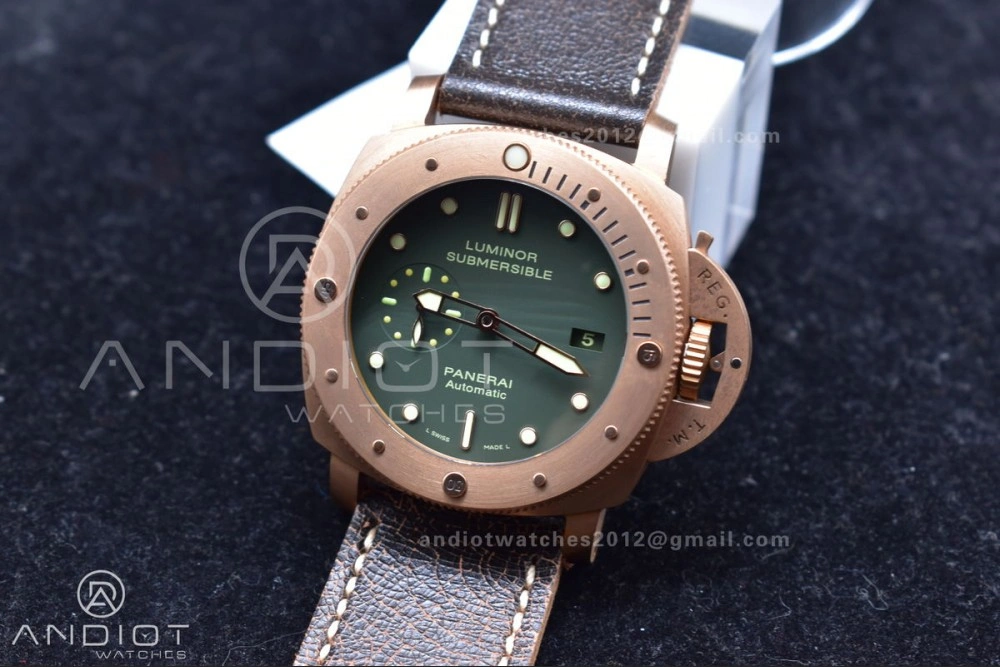 PAM382 N Bronzo VSF 1:1 Best Edition on Brown Distressed Calfskin Strap P.9000 Super Clone V2