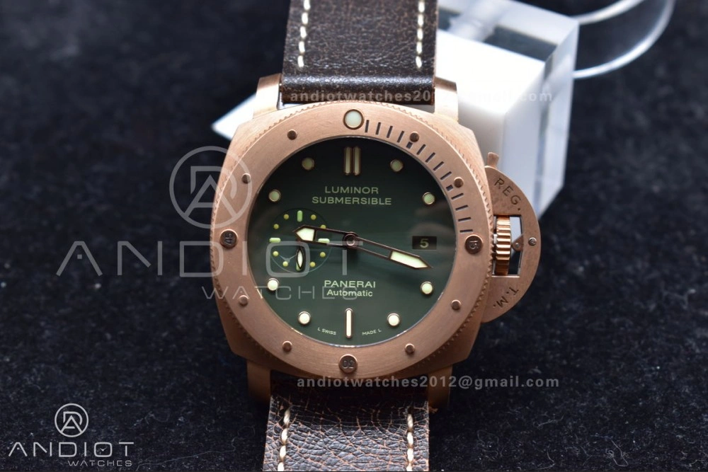 PAM382 N Bronzo VSF 1:1 Best Edition on Brown Distressed Calfskin Strap P.9000 Super Clone V2