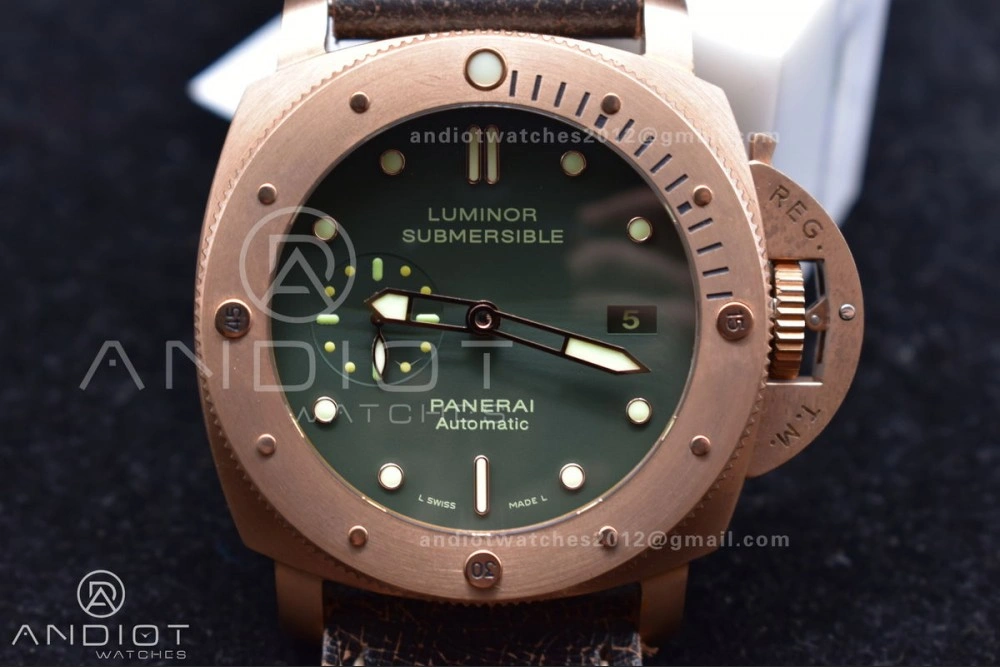 PAM382 N Bronzo VSF 1:1 Best Edition on Brown Distressed Calfskin Strap P.9000 Super Clone V2