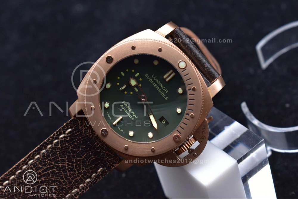 PAM382 N Bronzo VSF 1:1 Best Edition on Brown Distressed Calfskin Strap P.9000 Super Clone V2
