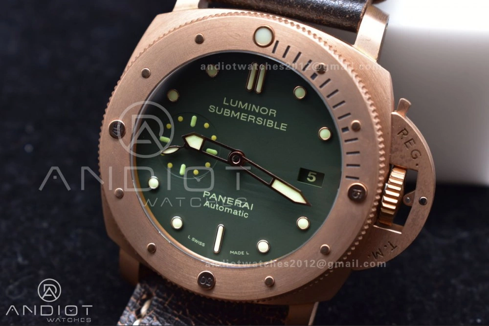 PAM382 N Bronzo VSF 1:1 Best Edition on Brown Distressed Calfskin Strap P.9000 Super Clone V2