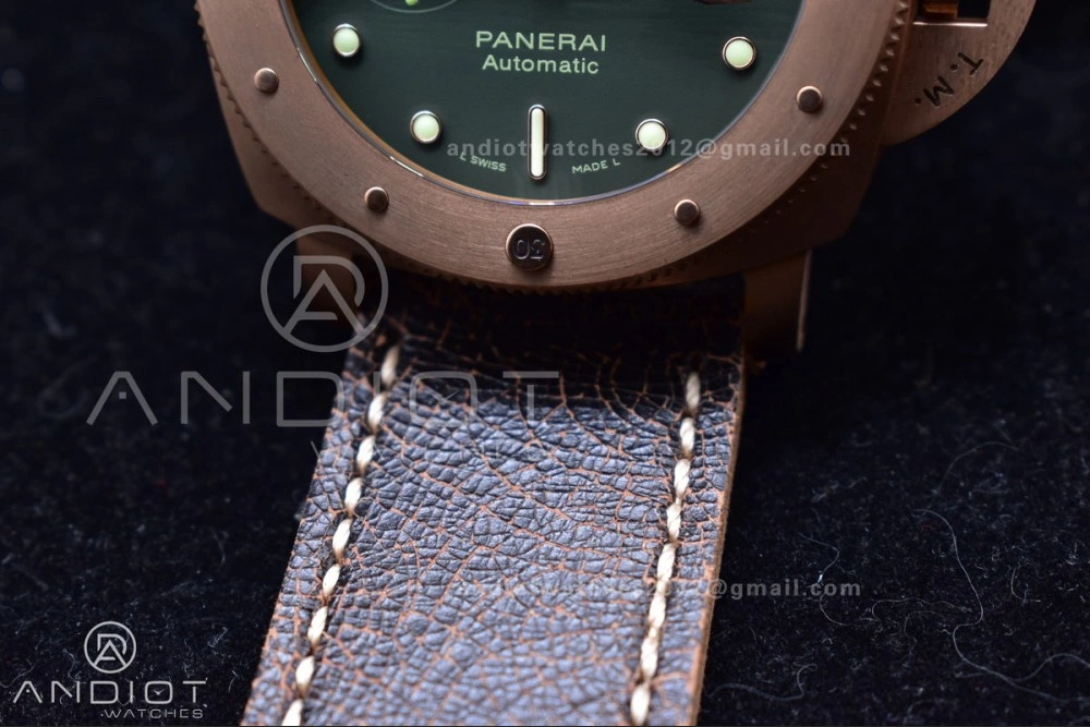 PAM382 N Bronzo VSF 1:1 Best Edition on Brown Distressed Calfskin Strap P.9000 Super Clone V2