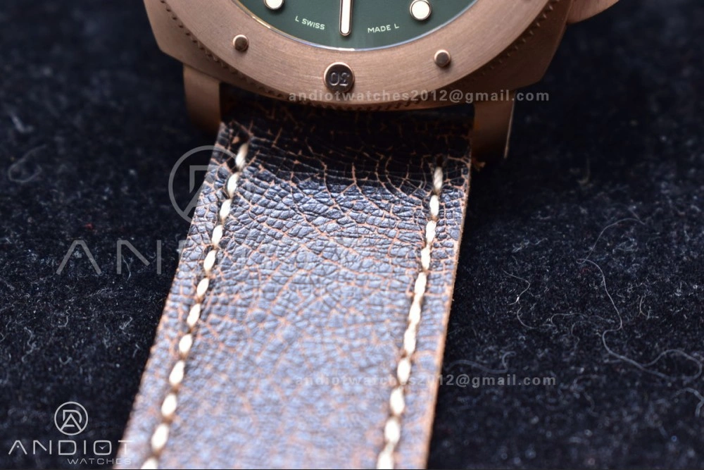 PAM382 N Bronzo VSF 1:1 Best Edition on Brown Distressed Calfskin Strap P.9000 Super Clone V2