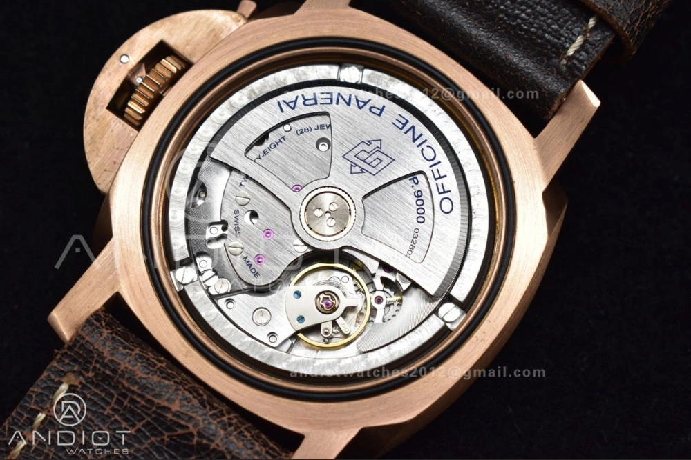 PAM382 N Bronzo VSF 1:1 Best Edition on Brown Distressed Calfskin Strap P.9000 Super Clone V2