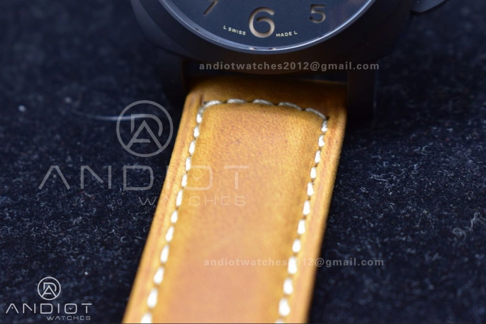 PAM441 O Real Ceramic SBF 1:1 Best Edition on Brown Asso Strap P.9001 Super Clone