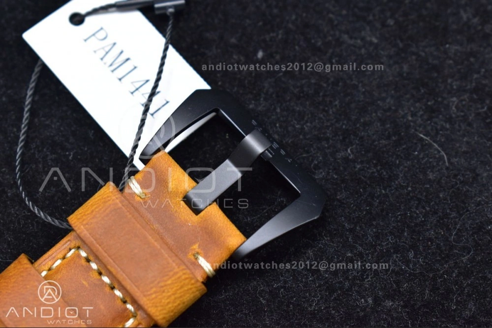 PAM441 O Real Ceramic SBF 1:1 Best Edition on Brown Asso Strap P.9001 Super Clone