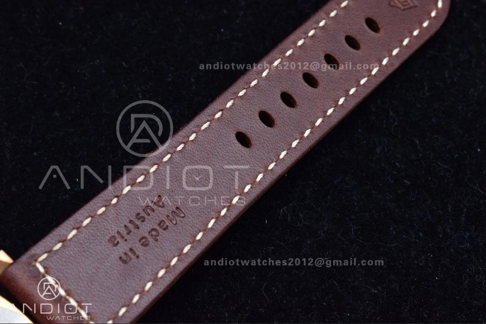 PAM968 V Bronzo VSF 1:1 Best Edition Brown Ceramic Bezel and Dial on Brown Calfskin Strap P.9010 Clone