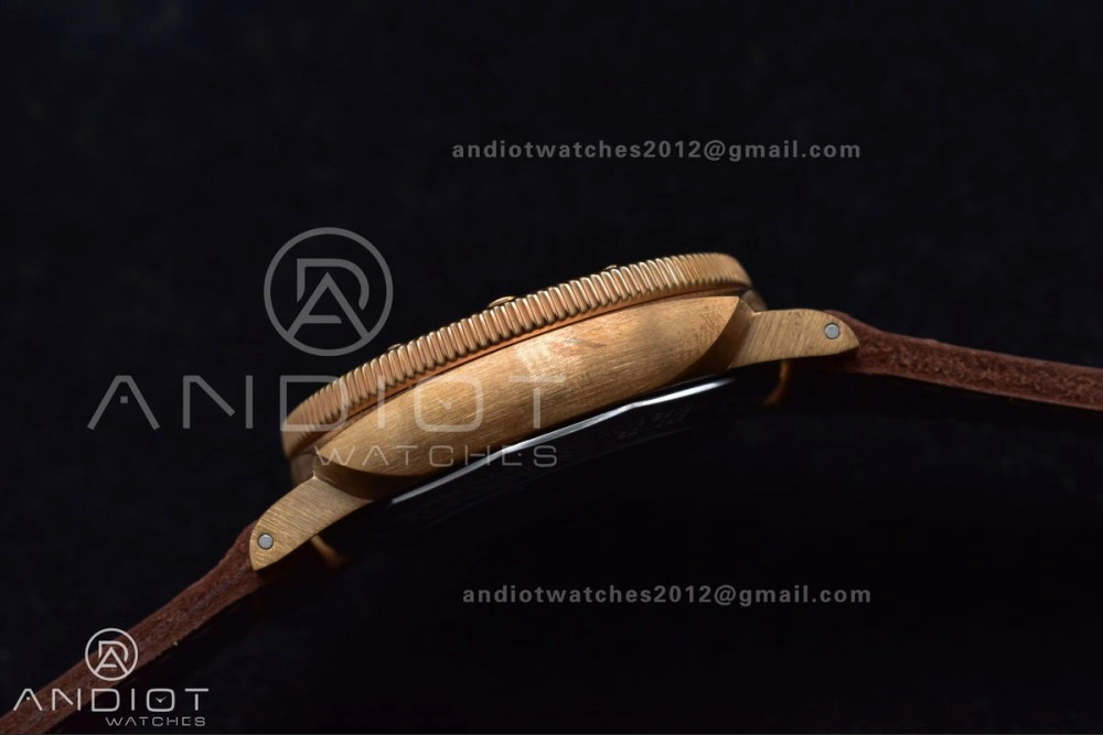PAM968 V Bronzo VSF 1:1 Best Edition Brown Ceramic Bezel and Dial on Brown Calfskin Strap P.9010 Clone