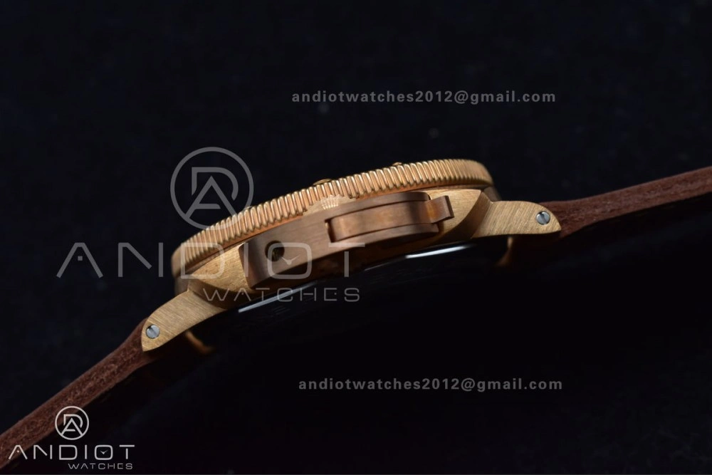 PAM968 V Bronzo VSF 1:1 Best Edition Brown Ceramic Bezel and Dial on Brown Calfskin Strap P.9010 Clone