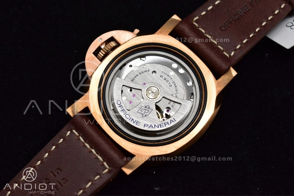 PAM968 V Bronzo VSF 1:1 Best Edition Brown Ceramic Bezel and Dial on Brown Calfskin Strap P.9010 Clone