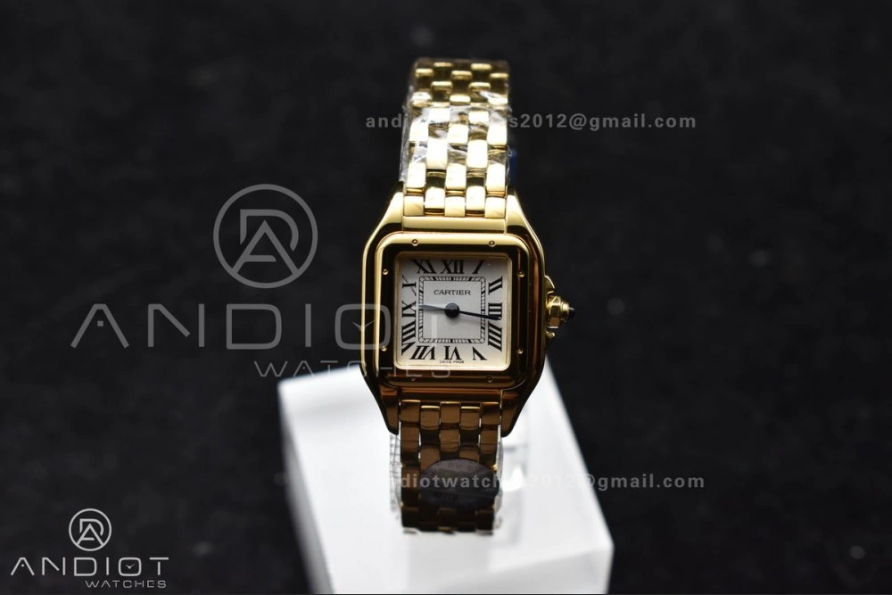 Panthère 22mm BVF 1:1 Best Edition Full YG White Dial On Full YG Bracelet Ronda Quartz