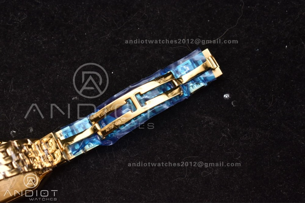 Panthère 22mm BVF 1:1 Best Edition Full YG White Dial On Full YG Bracelet Ronda Quartz