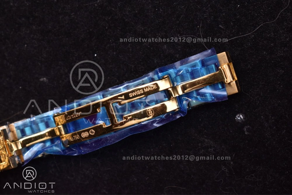 Panthère 22mm BVF 1:1 Best Edition Full YG White Dial On Full YG Bracelet Ronda Quartz