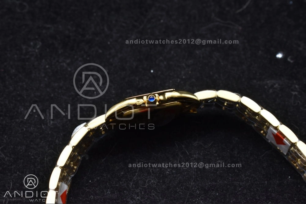 Panthère 22mm BVF 1:1 Best Edition Full YG White Dial On Full YG Bracelet Ronda Quartz