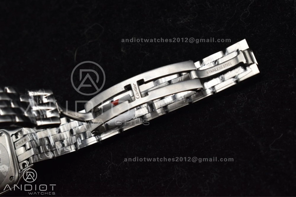 Panthère 22mm BVF 1:1 Best Edition SS White Dial Diamonds Bezel on SS Bracelet Ronda Quartz