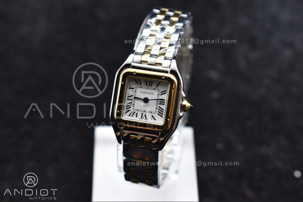 Panthère 22mm BVF 1:1 Best Edition SS YG White Dial on SS YG Bracelet Ronda Quartz