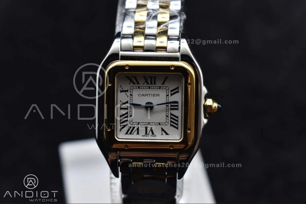 Panthère 22mm BVF 1:1 Best Edition SS YG White Dial on SS YG Bracelet Ronda Quartz