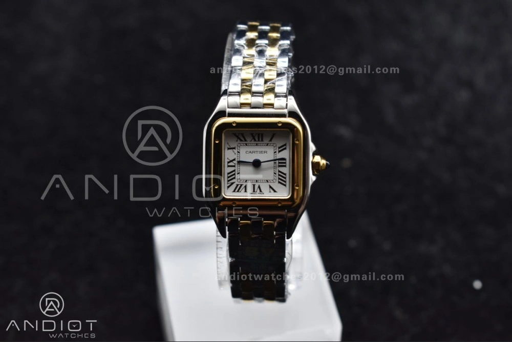 Panthère 22mm BVF 1:1 Best Edition SS YG White Dial on SS YG Bracelet Ronda Quartz