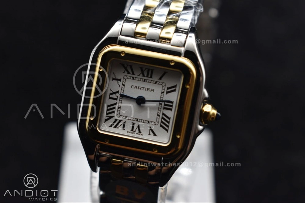 Panthère 22mm BVF 1:1 Best Edition SS YG White Dial on SS YG Bracelet Ronda Quartz