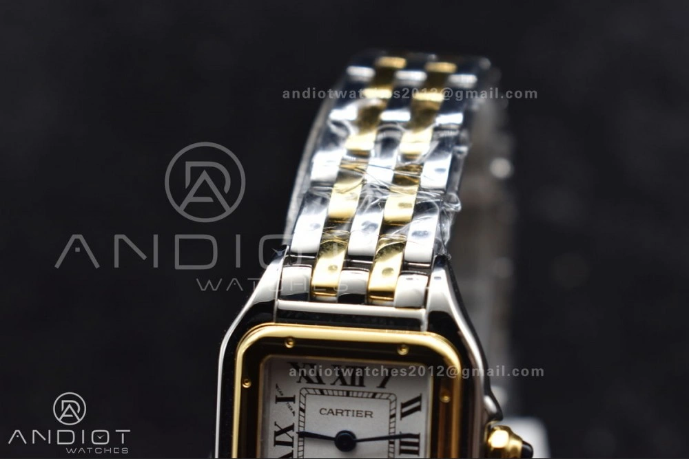 Panthère 22mm BVF 1:1 Best Edition SS YG White Dial on SS YG Bracelet Ronda Quartz