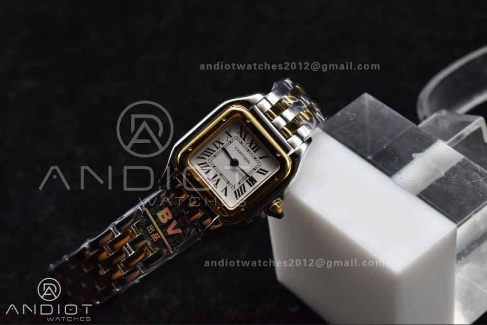 Panthère 22mm BVF 1:1 Best Edition SS YG White Dial on SS YG Bracelet Ronda Quartz