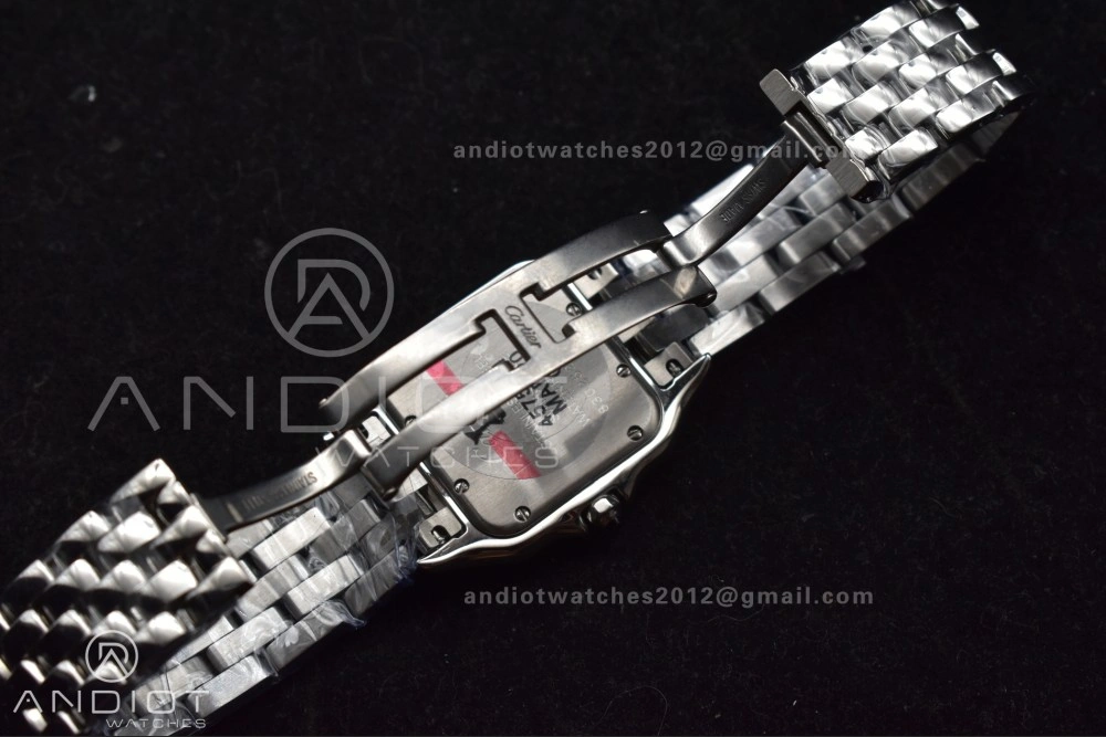 Panthère 27mm BVF 1:1 Best Edition SS White Dial Diamonds Bezel on SS Bracelet Ronda Quartz