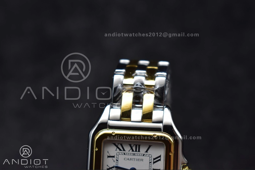 Panthère 27mm BVF 1:1 Best Edition SS YG White Dial Stainless Bezel on SS YG Bracelet Ronda Quartz