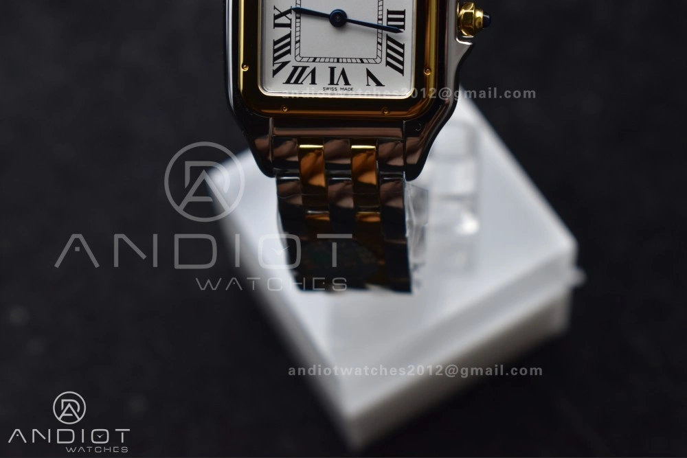 Panthère 27mm BVF 1:1 Best Edition SS YG White Dial Stainless Bezel on SS YG Bracelet Ronda Quartz