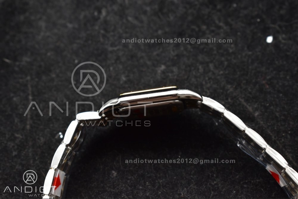 Panthère 27mm BVF 1:1 Best Edition SS YG White Dial Stainless Bezel on SS YG Bracelet Ronda Quartz