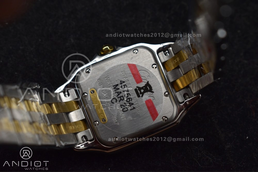 Panthère 27mm BVF 1:1 Best Edition SS YG White Dial Stainless Bezel on SS YG Bracelet Ronda Quartz
