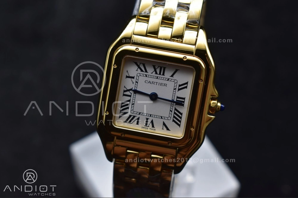 Panthère 27mm BVF 1:1 Best Edition YG White Dial on YG Bracelet Ronda Quartz