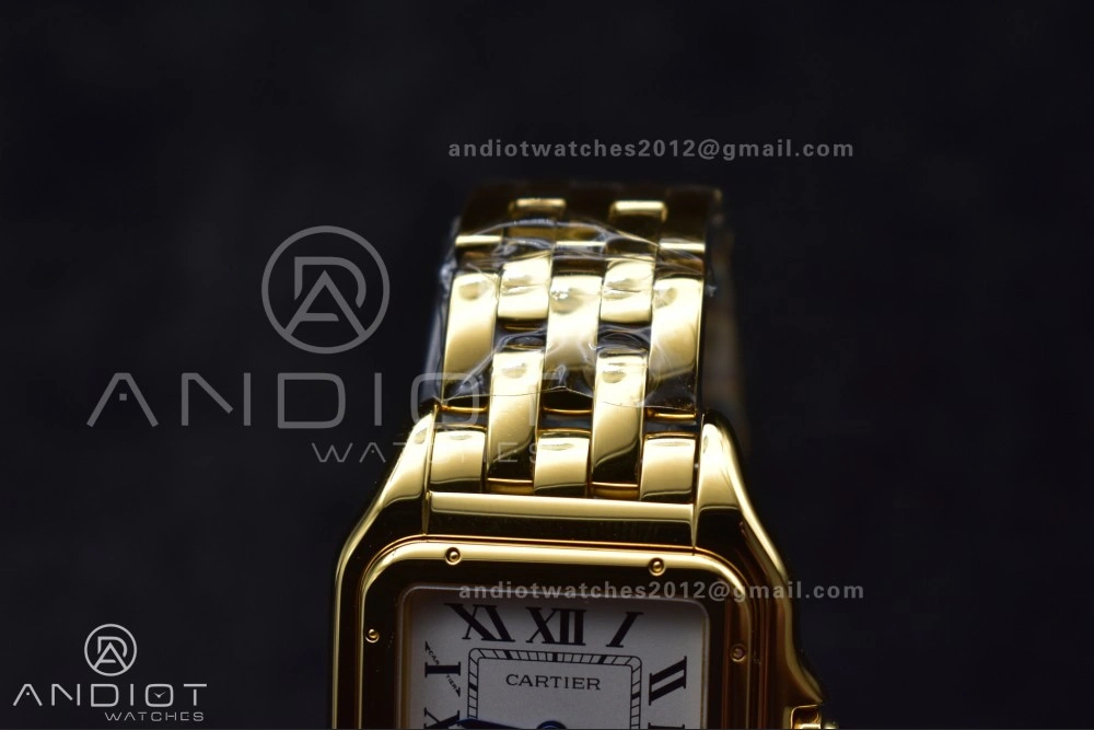 Panthère 27mm BVF 1:1 Best Edition YG White Dial on YG Bracelet Ronda Quartz