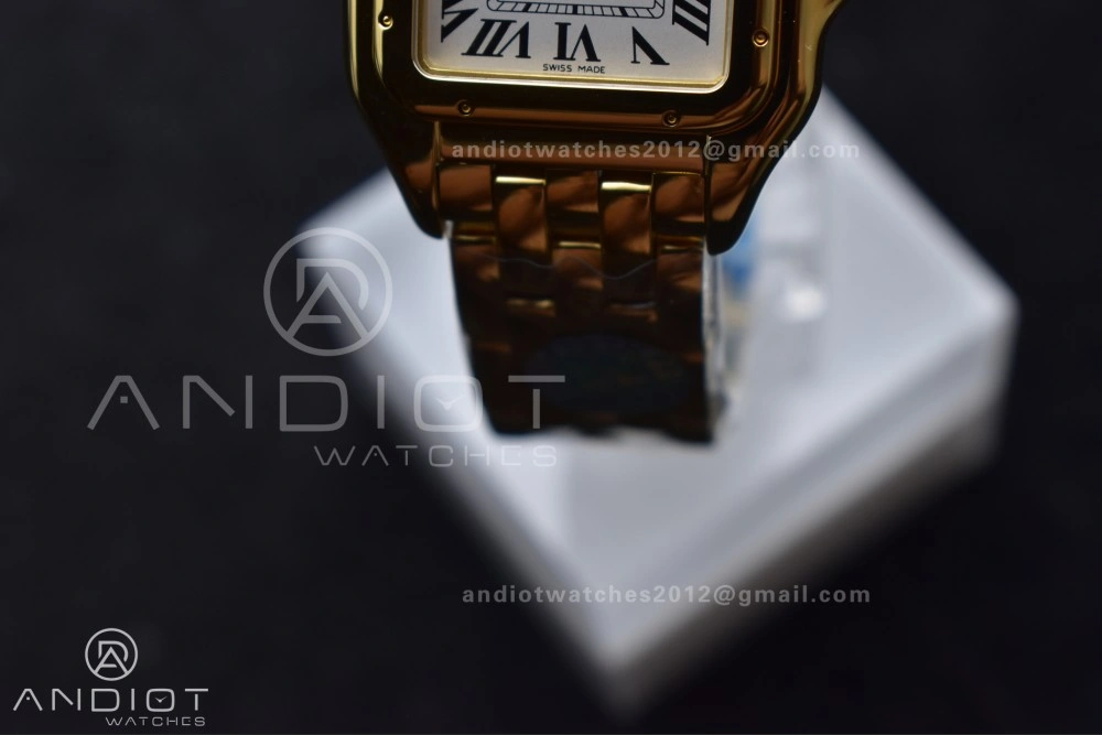 Panthère 27mm BVF 1:1 Best Edition YG White Dial on YG Bracelet Ronda Quartz