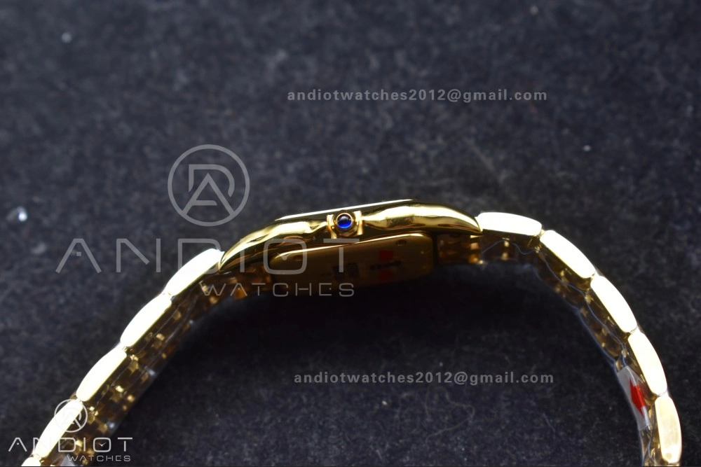 Panthère 27mm BVF 1:1 Best Edition YG White Dial on YG Bracelet Ronda Quartz